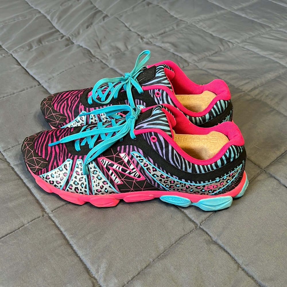 New balance neon animal print sneakers